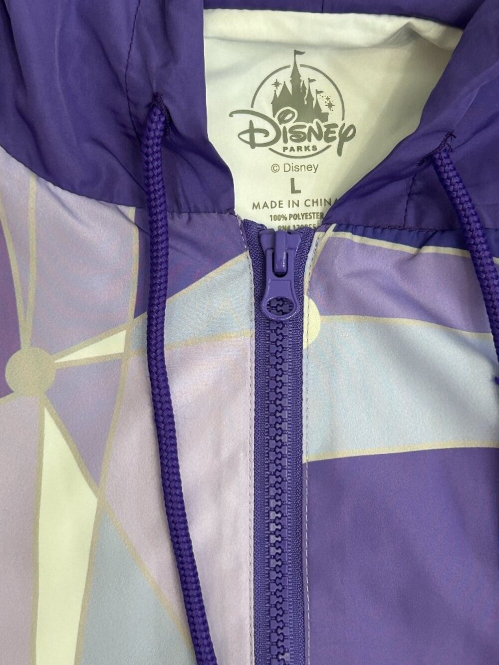 Disney Parks Tomorrowland Purple Wall Hooded Windbreaker Women's Large - Picture 12 of 16
